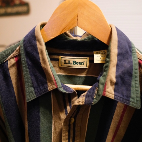 Vintage striped LL Bean long sleeve button down - Picture 2 of 3